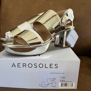 AEROSOLES Shiny Silver Women's Heels